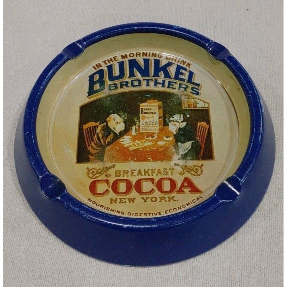 VINTAGE Bunkel Brothers Breakfast Cocoa Ashtray Case Mfg Co. Made in England